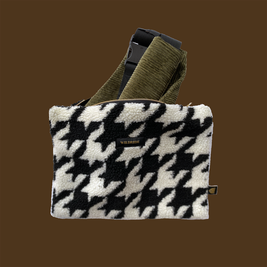Houndstooth teddy pouch